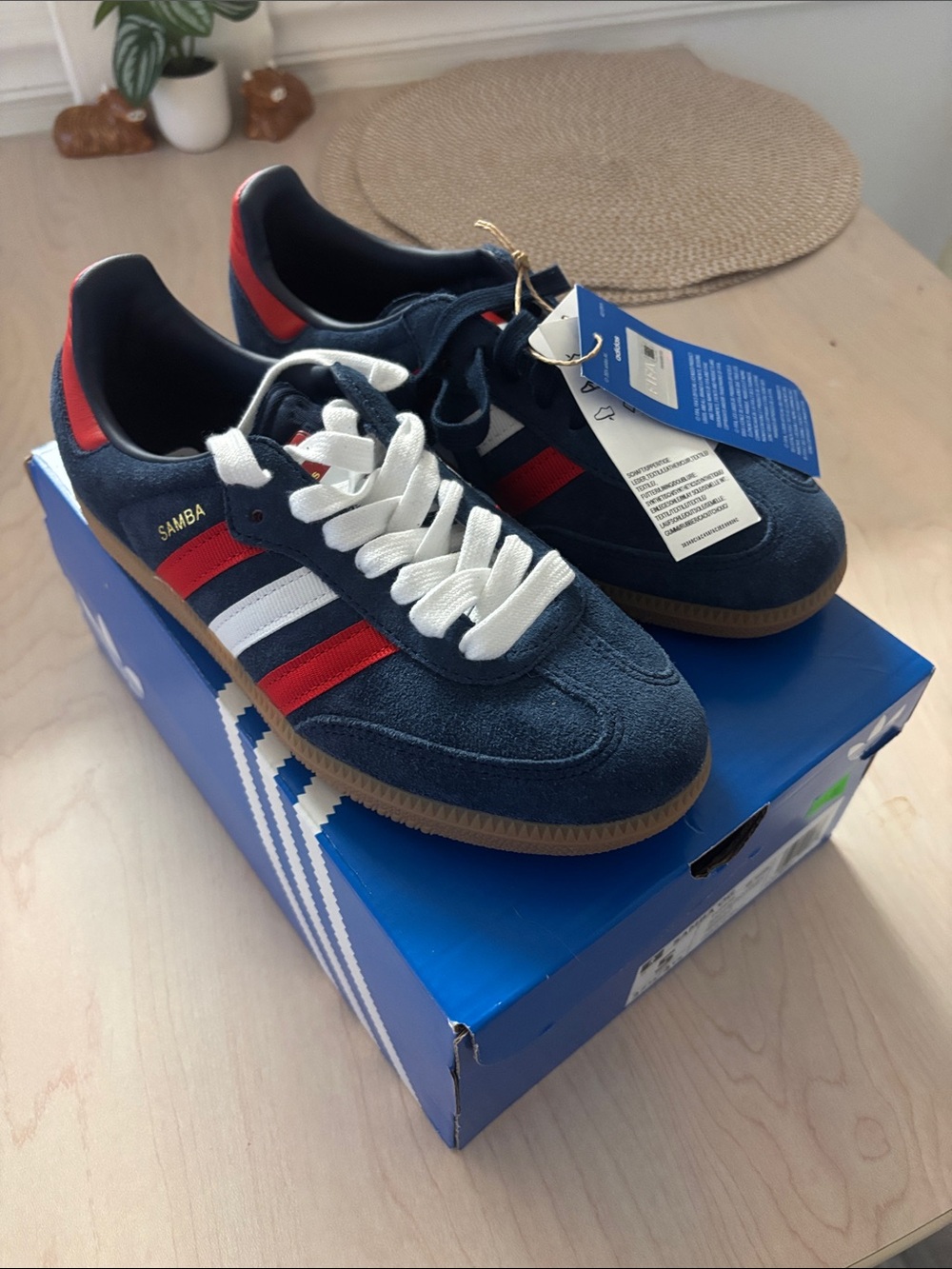 adidas Samba Men's Navy Red White Suede Sneakers
